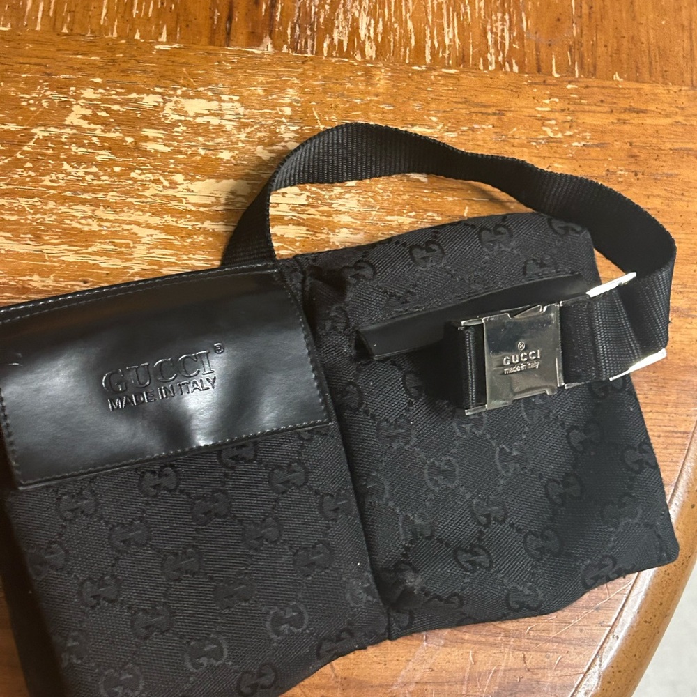 Gucci Black Belt Bag Monogram Canvas